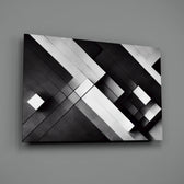 Minimal-architectural panel bringing modernist clarity to a contemporary office