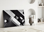 Cubic close-up showing stark white blocks crossing black voids