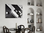 Cubic panel adding editorial grace to a living room