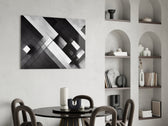 Cubic panel adding editorial grace to a living room