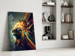 Lion King glass print enhancing a living room with cinematic mood