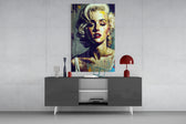 Marilyn Monroe panel catching window light to reveal its luminous nostalgia