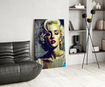 Marilyn Monroe panel adding editorial grace to a living room