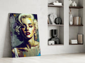 Marilyn Monroe glass print enhancing an office with cinematic mood