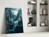 Dreamtopia glass print enhancing a spa bath with cinematic mood