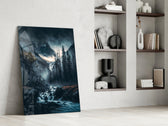 Dreamtopia glass print enhancing a library with cinematic mood