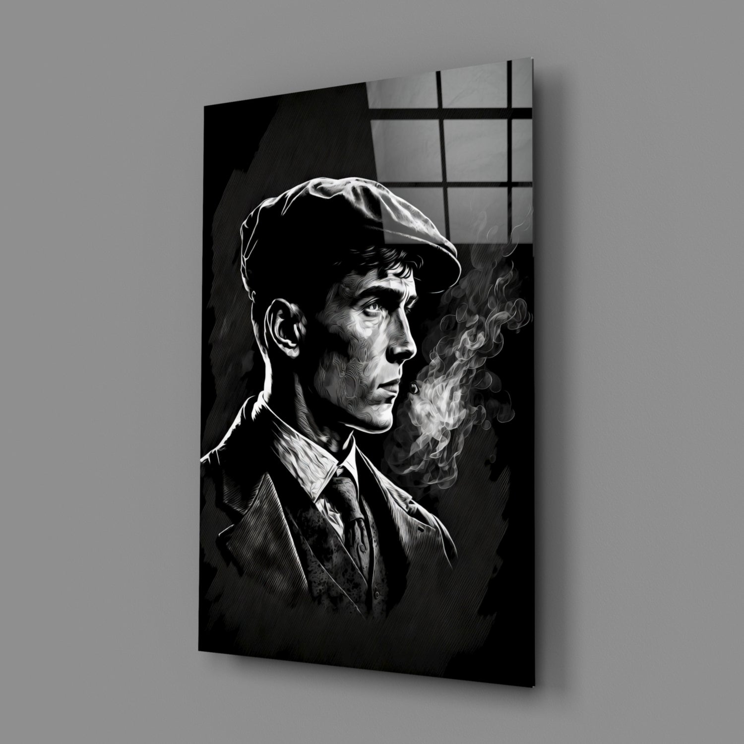Thomas Shelby - Peaky Blinders Glass Wall Art || Designer Collection | Insigne Art Design.
