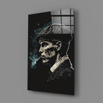 Graphic-noir panel bringing cool kinetic charge to a contemporary office