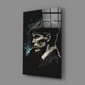 Graphic-noir panel bringing cool kinetic charge to a contemporary office