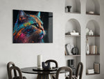 Colorful Cat panel adding editorial grace to a reading nook