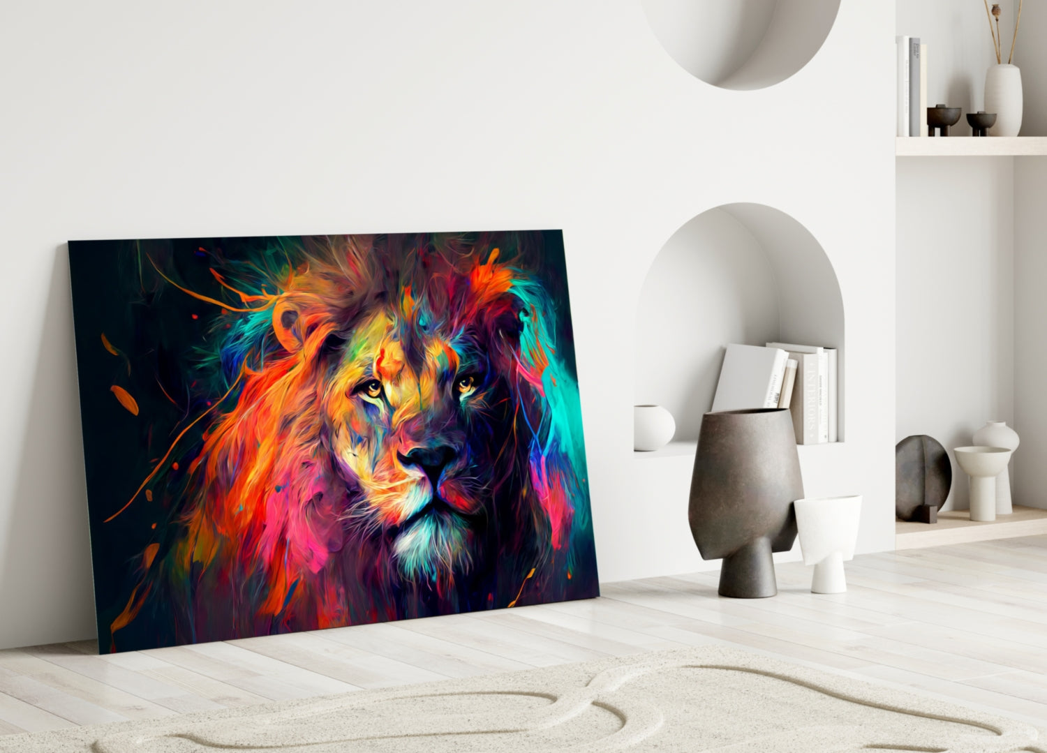 Nobility of the Lion Glass Wall Art  || Designer Collection | Insigne Art Design.