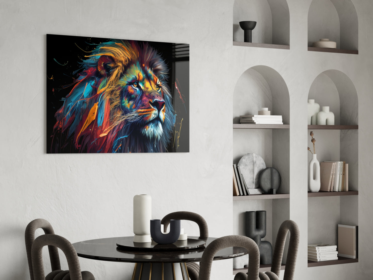 Nobility of the Lion Glass Wall Art  || Designer Collection | Insigne Art Design.