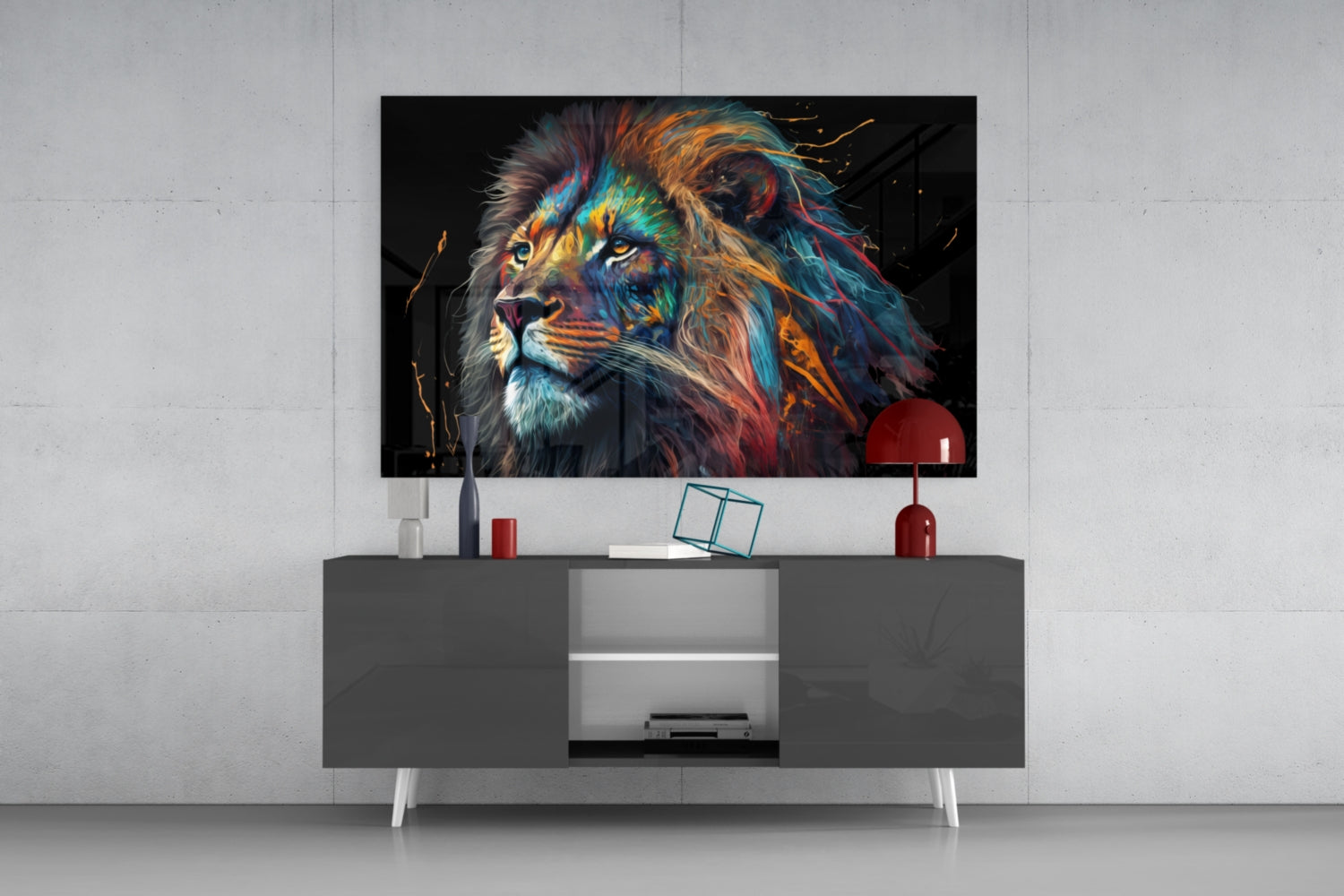 Nobility of the Lion Glass Wall Art  || Designer Collection | Insigne Art Design.