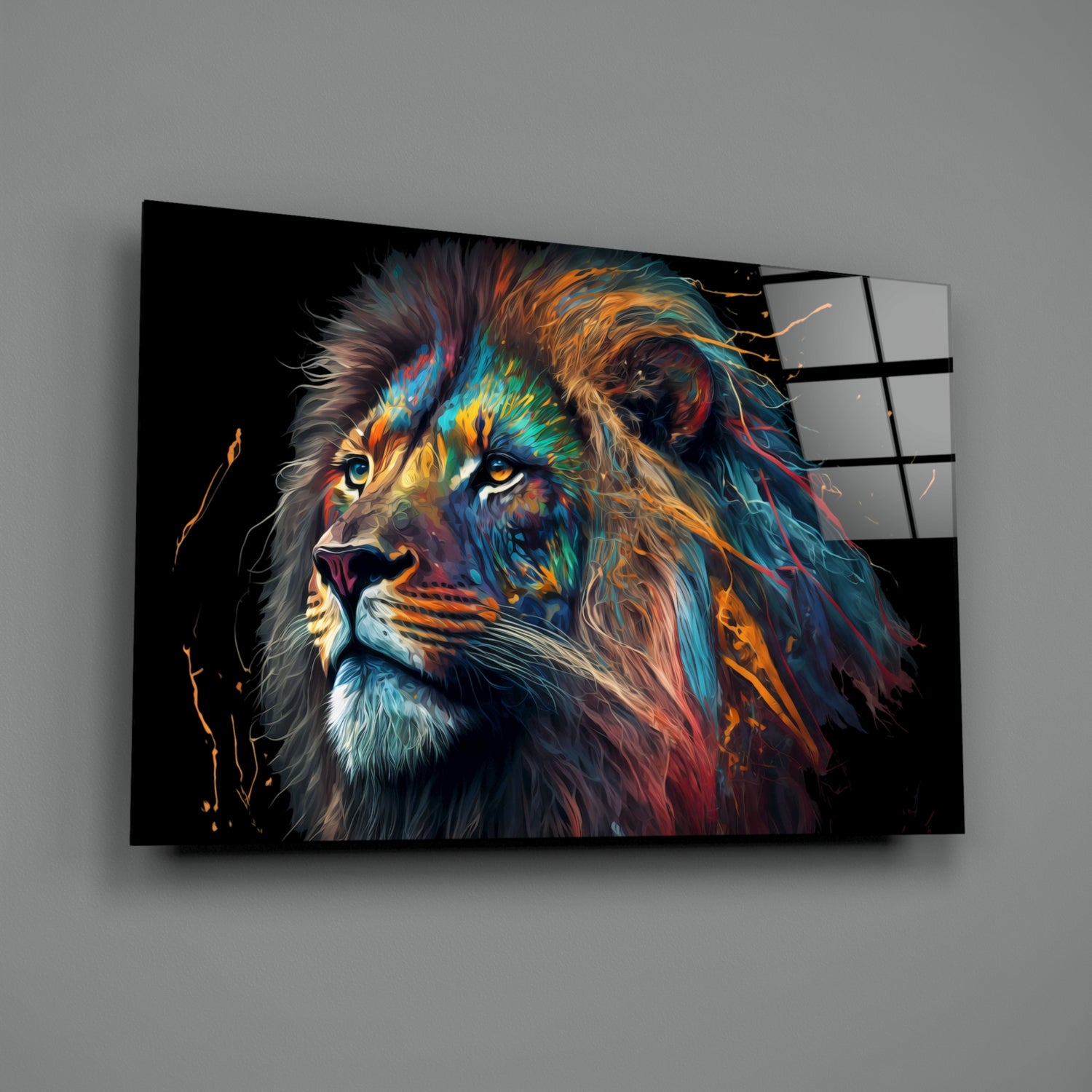 Nobility of the Lion Glass Wall Art  || Designer Collection | Insigne Art Design.