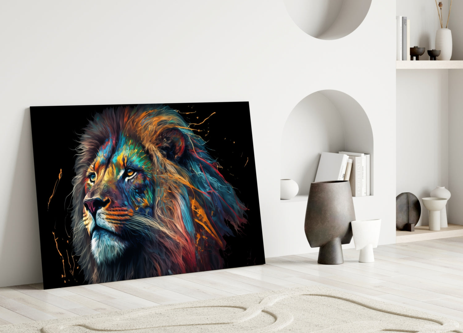 Nobility of the Lion Glass Wall Art  || Designer Collection | Insigne Art Design.