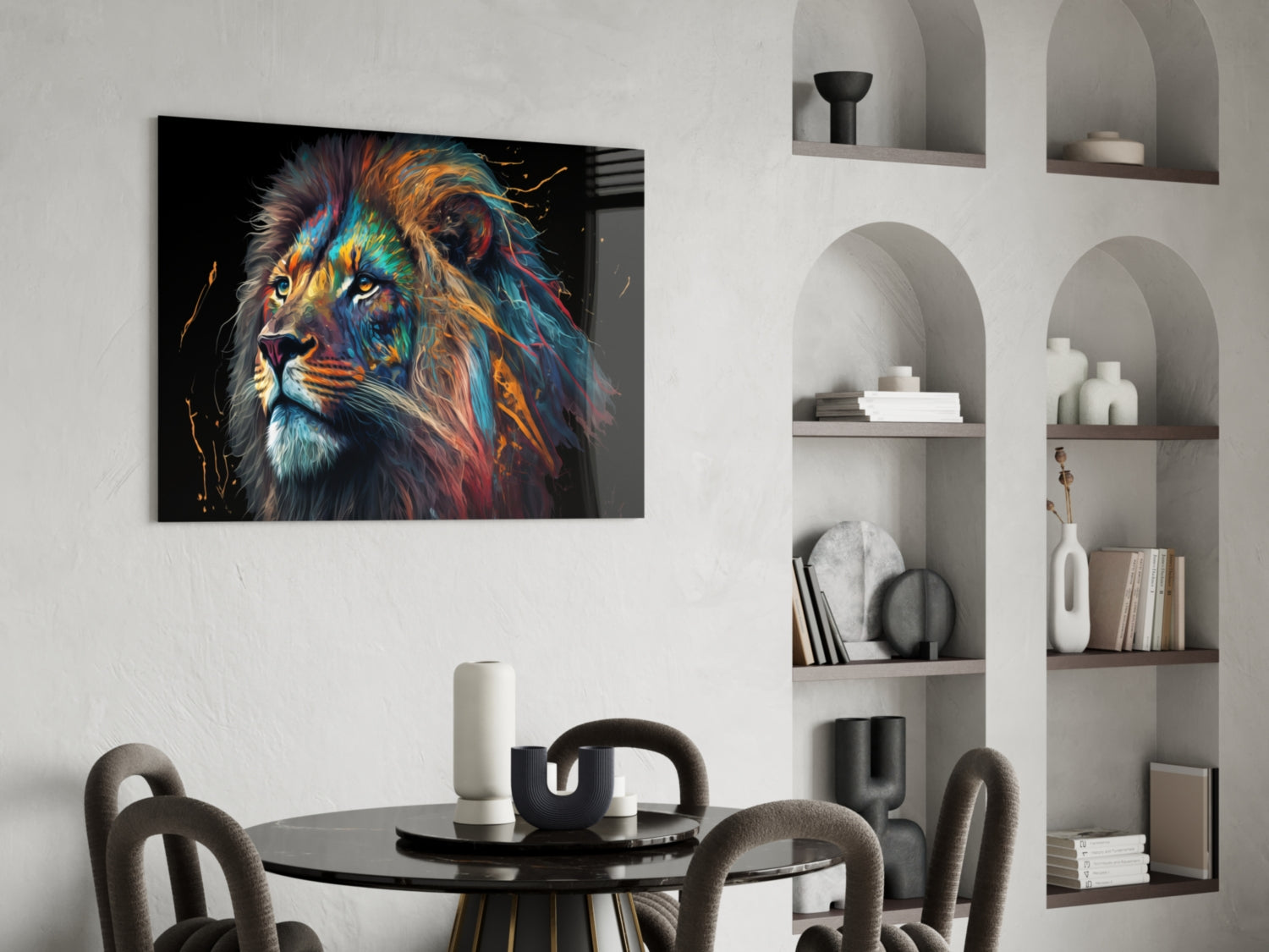 Nobility of the Lion Glass Wall Art  || Designer Collection | Insigne Art Design.