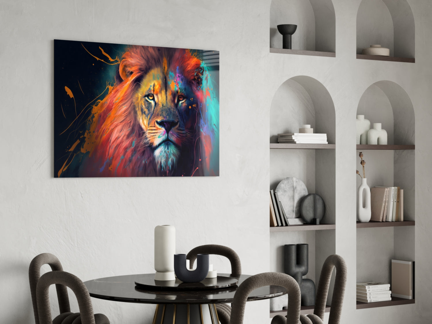 Nobility of the Lion Glass Wall Art  || Designer Collection | Insigne Art Design.
