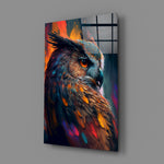 Vibrant-animal panel bringing watchful gravity to a contemporary office