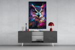 Owl's Eye panel catching lamp light to reveal its electric stillness
