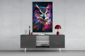 Owl's Eye panel catching lamp light to reveal its electric stillness