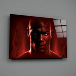 Heroic-portrait panel bringing kinetic charge to a contemporary home gym