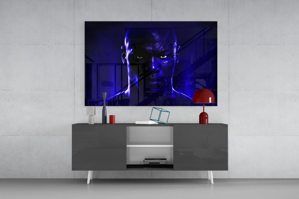 Iconic Michael Jordan panel catching lamp light to reveal its electric stillness