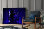 Iconic Michael Jordan glass print enhancing a sports bar nook with cinematic mood