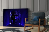 Iconic Michael Jordan glass print enhancing a sports bar nook with cinematic mood
