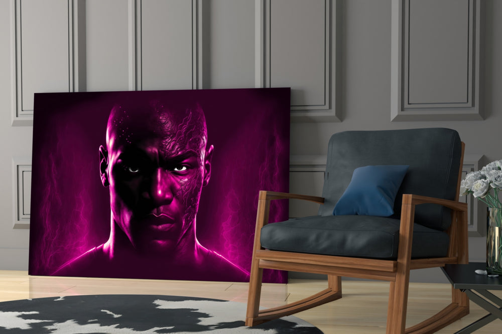 Iconic Michael Jordan glass print enhancing a sports bar nook with cinematic mood