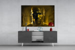 Iconic Michael Jordan panel catching lamp light to reveal its trophy gravitas