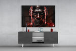 Iconic Michael Jordan panel catching lamp light to reveal its kinetic gravity