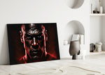 Iconic Michael Jordan close-up showing bowed head with crimson rim-light