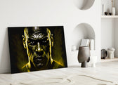 Iconic Michael Jordan close-up showing amber glow and gold currents