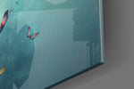 Butterfly Dreams artwork anchoring a wall with cool serene palette