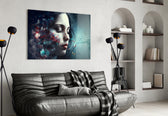 Butterfly Dreams glass wall art styled above a console in a hallway