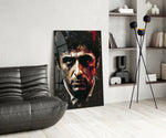 Al Pacino panel adding editorial drama to a whisky bar nook