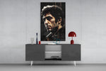 Al Pacino panel catching lamp light to reveal its noir restraint