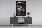Al Pacino panel catching lamp light to reveal its noir restraint