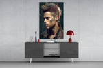 Tyler Durden panel catching lamp light to reveal its anarchic charge