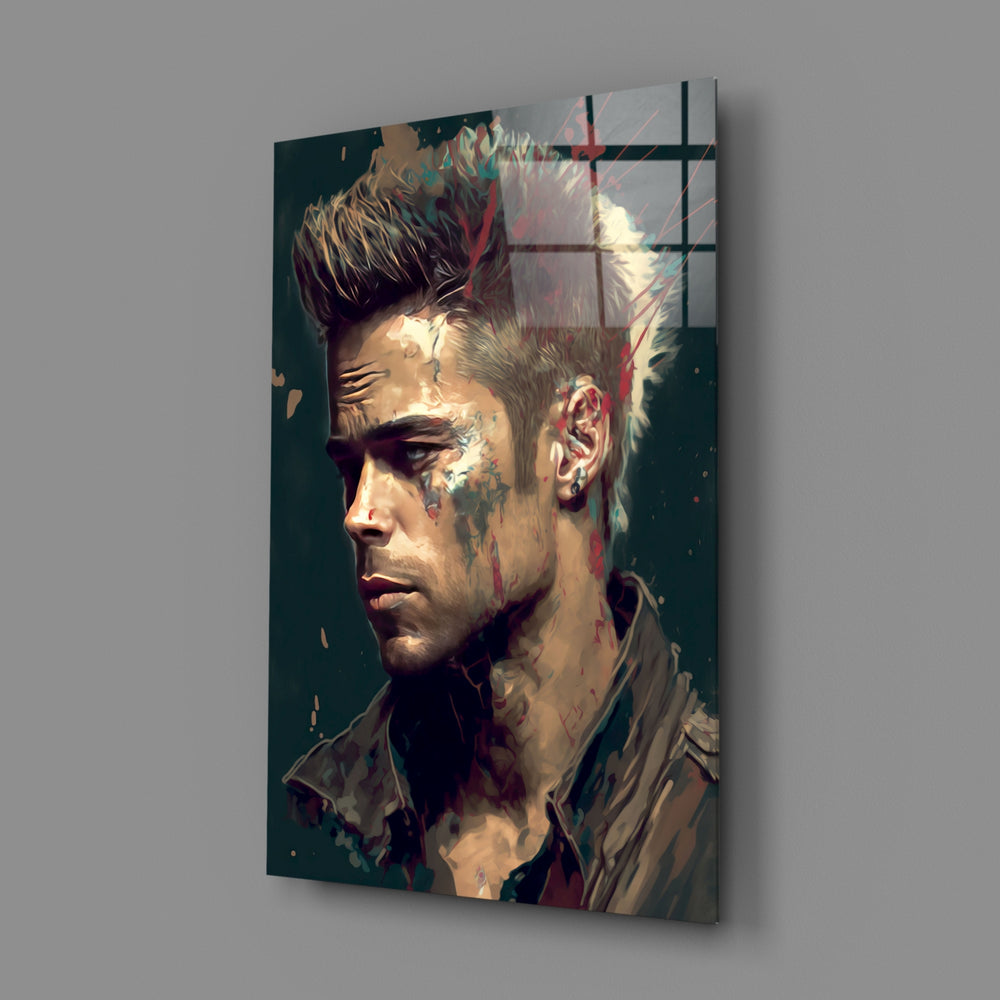 Cinematic-portrait panel bringing anarchic charge to a contemporary home theater