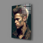 Cinematic-portrait panel bringing anarchic charge to a contemporary home theater