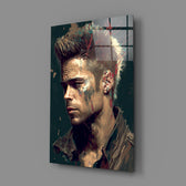 Cinematic-portrait panel bringing anarchic charge to a contemporary home theater