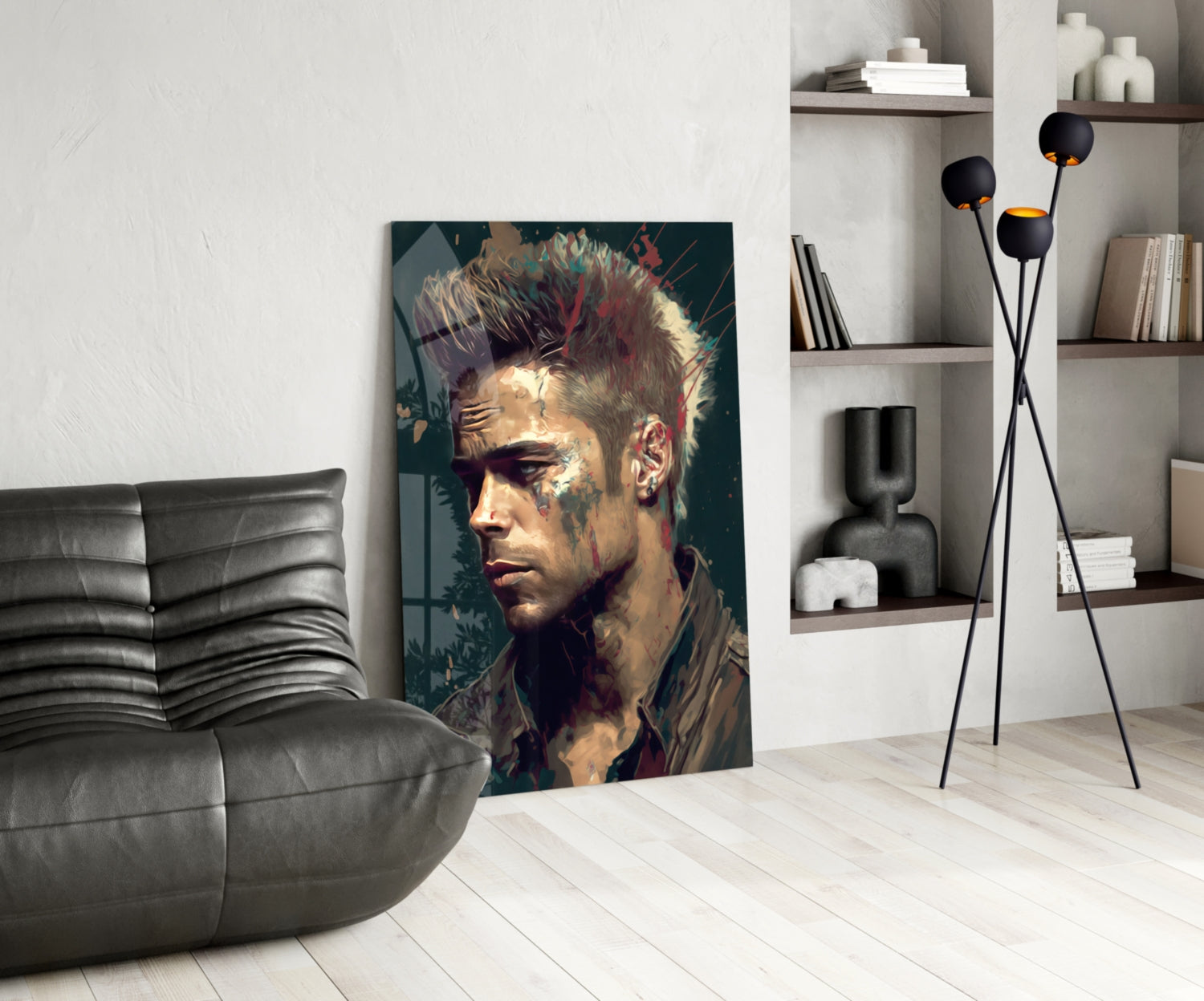 Fight Club - Tyler Durden Glass Wall Art  || Designer Collection.