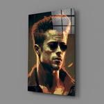 Cinematic-portrait panel bringing kinetic swagger to a contemporary home theater