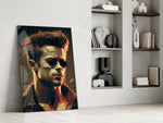 Tyler Durden glass print enhancing a hallway with cinematic mood