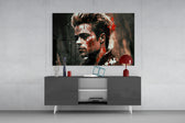 Fight Club Tyler Durden panel catching lamp light to reveal its anarchic charge