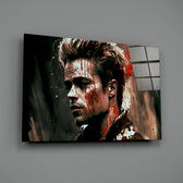 Cinematic-portrait panel bringing anarchic charge to a contemporary home theater