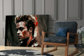 Fight Club Tyler Durden glass print enhancing a hallway with cinematic mood