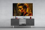 Fight Club Tyler Durden panel catching lamp light to reveal its kinetic charge