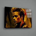 Cinematic-portrait panel bringing kinetic charge to a contemporary home theater